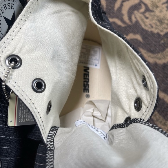 Vtg Converse Chuck All Star Black Pinstripe Limited Edition Mens Size 12 New - Picture 4 of 10